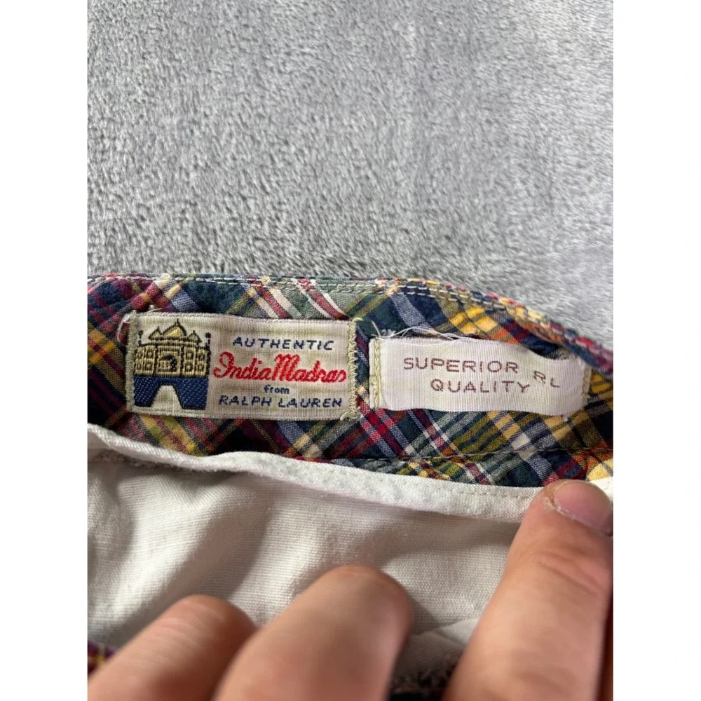 Polo Ralph Lauren AUTHENTIC India Madras 32x8 Multicolor Plaid Checkered Men M